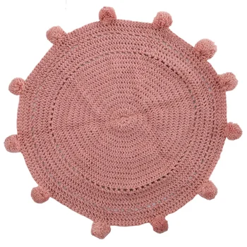 Hand Knitting Round Carpet Living Room Floor Rug for Living Room Bedside Bay Window Pad Room Decoration Play Mat,Pink
Hand Knitting Round Carpet Living Room Floor Rug for Living Room Bedside Bay Window Pad Room Decoration Play Mat,Pink