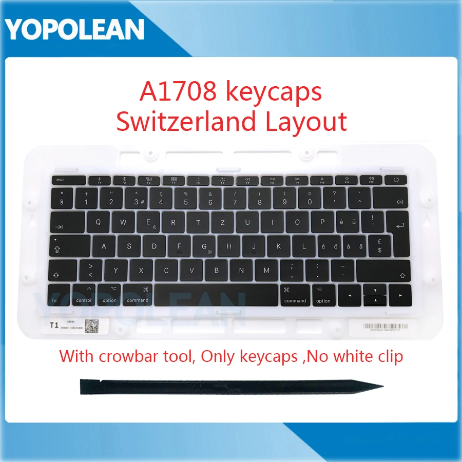 Original Switzerland Swiss CH Keyboard keys Key cap keycaps For Macbook Pro Retina 13" A1708 Late 2016 Mid 2017
Original Switzerland Swiss CH Keyboard keys Key cap keycaps For Macbook Pro Retina 13" A1708 Late 2016 Mid 2017