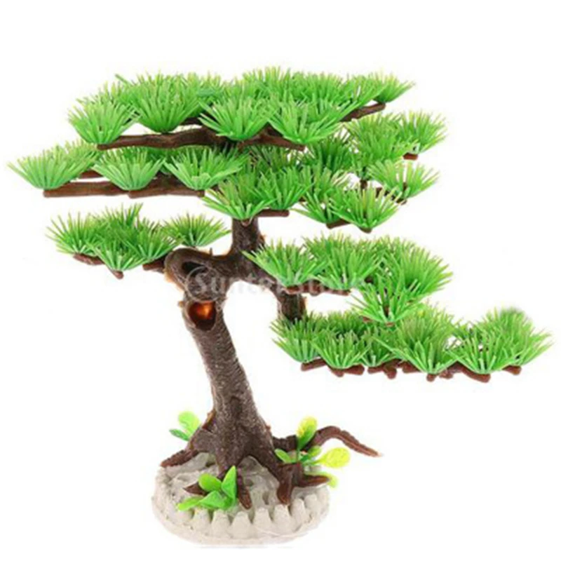 1 Fish Bowl Decoration Aquarium Rockery Bonsai Accessories Simulation Pine Fishing Fisher Pine