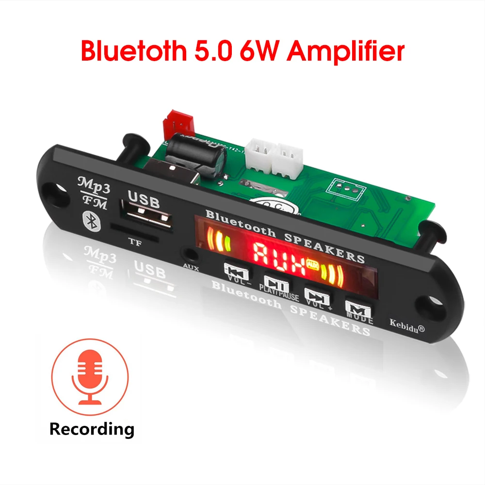 Bluetooth 5.0 MP3 Decoder Board FM Radio Audio Module DC 5V-12V With amplifier 2*3W For Car Remote Music Speaker Recording
Bluetooth 5.0 MP3 Decoder Board FM Radio Audio Module DC 5V-12V With amplifier 2*3W For Car Remote Music Speaker Recording