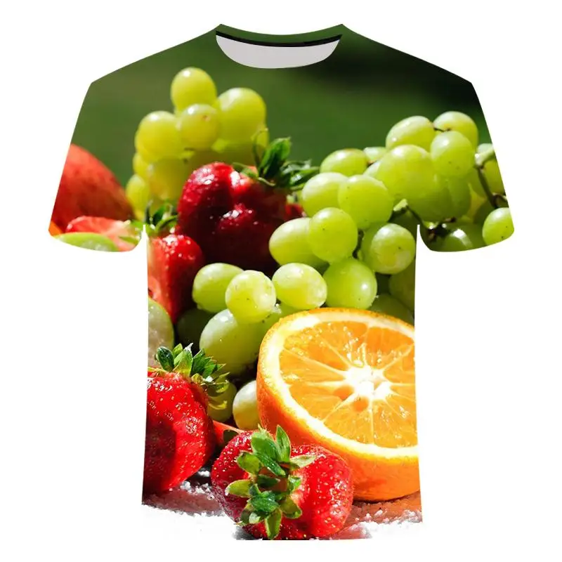 Фото 2021 лето новые мужские модные повседневные 3D печать яркий яблока оранжевого цвета