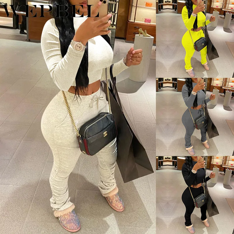 WEPBEL Women's Solid Color Sports Pants Set Casual Turtleneck Long Sleeve Pullover Tops + Drawstring Pants Summer Two-Piece Set
WEPBEL Women's Solid Color Sports Pants Set Casual Turtleneck Long Sleeve Pullover Tops + Drawstring Pants Summer Two-Piece Set