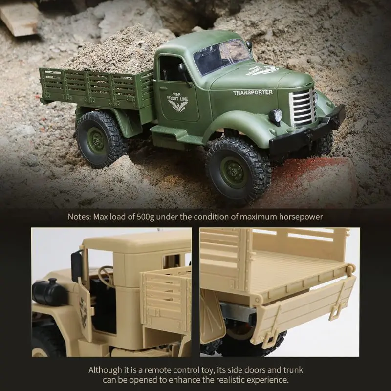 Q64 1/16 2.4G 6WD Rc Car Military Truck Off-road Rock Crawler RTR Toy 6 Wheels Racing Toys For Children Kids Gifts
Q64 1/16 2.4G 6WD Rc Car Military Truck Off-road Rock Crawler RTR Toy 6 Wheels Racing Toys For Children Kids Gifts