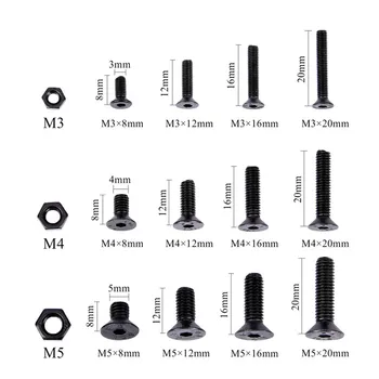 460Pcs M3 M4 M5 Alloy Steel Countersunk Flat Head Hex Socket Cap Screws Nuts Set Assortment Kit Precise Metric Bolts Nuts Set
460Pcs M3 M4 M5 Alloy Steel Countersunk Flat Head Hex Socket Cap Screws Nuts Set Assortment Kit Precise Metric Bolts Nuts Set