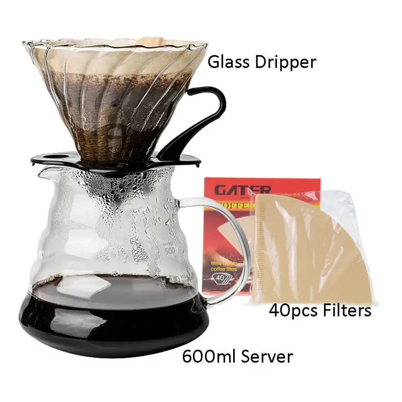 Coffee Drip Sets Ceramic/Glass Dripper Pitcher Kettle V60 Glass Coffee Filter Reusable Coffee Filters
Coffee Drip Sets Ceramic/Glass Dripper Pitcher Kettle V60 Glass Coffee Filter Reusable Coffee Filters