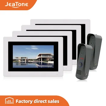 JeaTone 7" LCD Touch Screen Monitor Wired Video Intercom Doorbell 2 Camera 4 Monitor Unlocking Dual-way Door Intercom
JeaTone 7" LCD Touch Screen Monitor Wired Video Intercom Doorbell 2 Camera 4 Monitor Unlocking Dual-way Door Intercom