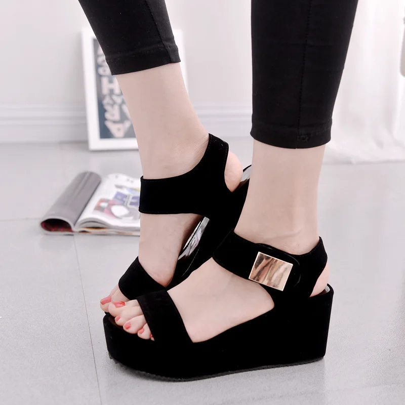 Новинка лета 2019 Модные женские сандалии в Корейском стиле туфли на толстой