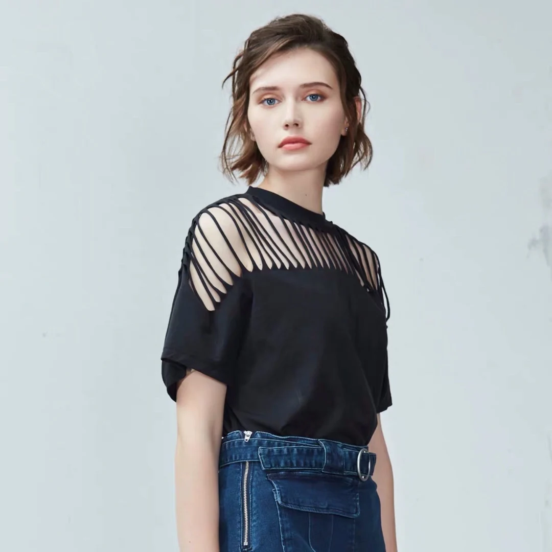 2019 New Back Open Sexy Black T-Shirt Women Bat Hollow Out Regular Solid O-Neck Batwing Sleeve
2019 New Back Open Sexy Black T-Shirt Women Bat Hollow Out Regular Solid O-Neck Batwing Sleeve