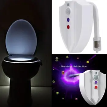 PIR Motion Sensor Toilet Seat Night Light 8 Colors UV LED WC Toilet Hanging Lamp Fixed or Cyclic Color Transformation
PIR Motion Sensor Toilet Seat Night Light 8 Colors UV LED WC Toilet Hanging Lamp Fixed or Cyclic Color Transformation