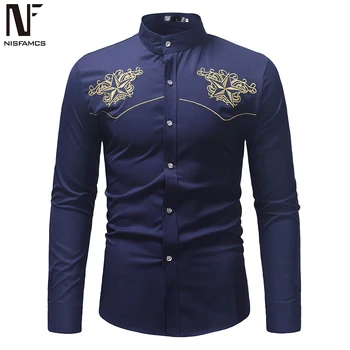 Embroidery Man Shirt Fashion Turn-down Collar Tops Solid Color Elegant Dinner Wear Vintage Floral Shirts Autumn Big Size Blusa
Embroidery Man Shirt Fashion Turn-down Collar Tops Solid Color Elegant Dinner Wear Vintage Floral Shirts Autumn Big Size Blusa