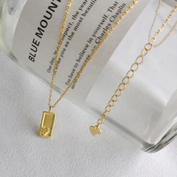 Cute Heart Zircon Gold Necklace 925 Sterling Silver Jewelry Geometry Block Pendant Necklace Handmade Necklace Western Jewelry
Cute Heart Zircon Gold Necklace 925 Sterling Silver Jewelry Geometry Block Pendant Necklace Handmade Necklace Western Jewelry