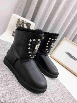 Luxury brand leather autumn and winter short boots women's boots Fur integrated snow boots 6077280
Luxury brand leather autumn and winter short boots women's boots Fur integrated snow boots 6077280