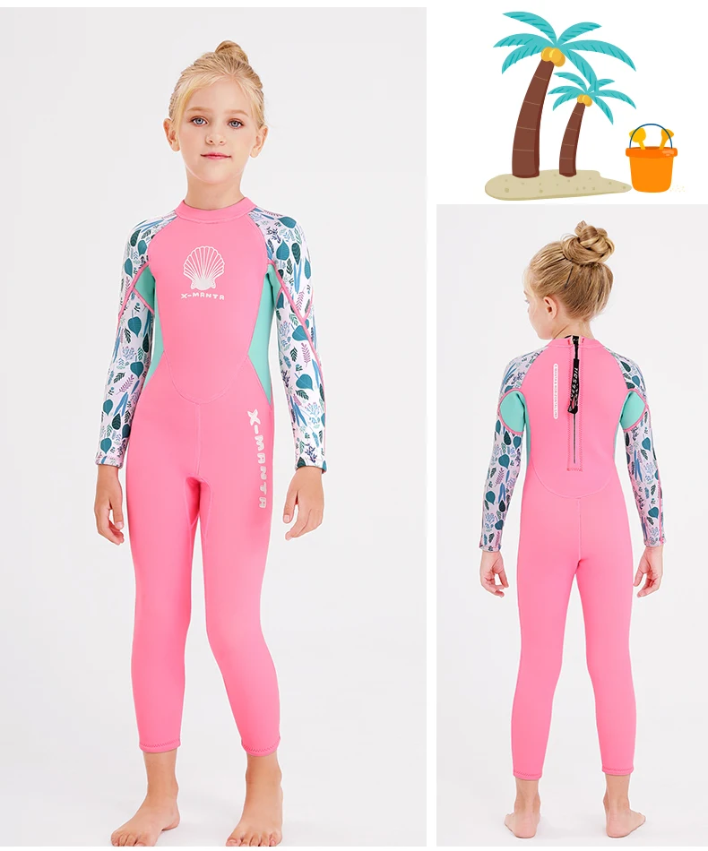 Description Picture 5 of itemNew Jellyfish Neoprene Children Diving Suit Swimwear Girls Long Sleeve Surfing Swimsuit for Girl Bathing Suit Wetsuit
