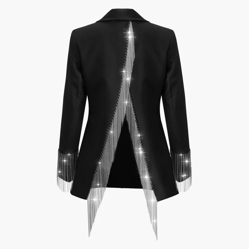 OUSHANG Split design Heavy Chains Tassel Coats Female Long Sleeve Single Button Backless Irregular Overcoat Women 2020 Spring
OUSHANG Split design Heavy Chains Tassel Coats Female Long Sleeve Single Button Backless Irregular Overcoat Women 2020 Spring