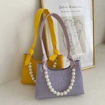 Fashion Solid Color PU Leather Handbag Totes Portable Women Pearl Handle Elegant Casual Travel Underarm Shoulder Bags
Fashion Solid Color PU Leather Handbag Totes Portable Women Pearl Handle Elegant Casual Travel Underarm Shoulder Bags