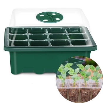 12-hole Seedling Tray Adjustable Breathable Cover Plastic Pot Seedling Box Grow Plant Seed Growth Tray Insulation Moisturizing 
12-hole Seedling Tray Adjustable Breathable Cover Plastic Pot Seedling Box Grow Plant Seed Growth Tray Insulation Moisturizing
