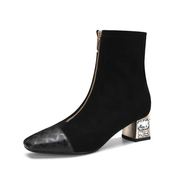 genuine Leather Women Ankle Boots High Heels zippers Decoration Party Wedding Shoes Woman Square Toe Office Pumps
genuine Leather Women Ankle Boots High Heels zippers Decoration Party Wedding Shoes Woman Square Toe Office Pumps