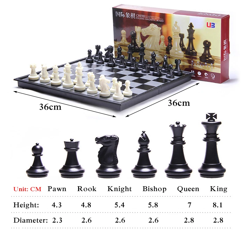 Generic Medieval Szachy Chess Set With Folding Chessboard 32