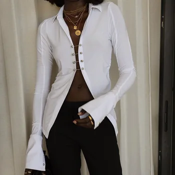 YYXZ Autumn Fashion Slim Sexy Solid Color Single-breasted Safety Pin Long Sleeve SML White Woman Casual Shirt Lady Blouses
YYXZ Autumn Fashion Slim Sexy Solid Color Single-breasted Safety Pin Long Sleeve SML White Woman Casual Shirt Lady Blouses
