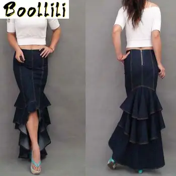 2020 new arrival denim skirts European and American style womens mermaid jeans front short maxi skirt for women S M L XL
2020 new arrival denim skirts European and American style womens mermaid jeans front short maxi skirt for women S M L XL