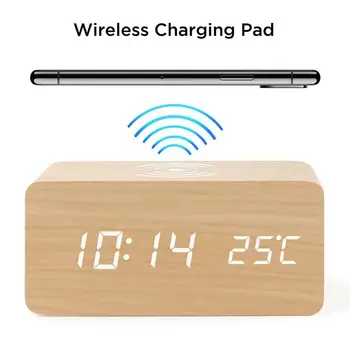 New Wooden Alarm Clock With Qi Wireless Charging Pad Compatible With For Iphone Samsung Wood Led Digital Clock Sound Control Fun
New Wooden Alarm Clock With Qi Wireless Charging Pad Compatible With For Iphone Samsung Wood Led Digital Clock Sound Control Fun