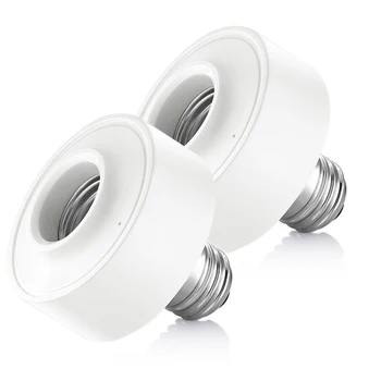 2Pcs WiFi Lamp Holder E26 E27 Light Stand Mobile Phone Tuya App Remote Smart Control Smart Home Google Home Alexa Voice Control