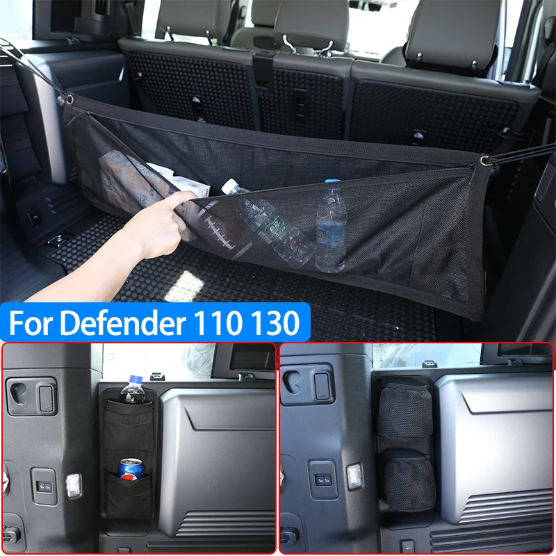 

Car Tail Box Trunk Side Storage Box Net Pocket Bag,For Land Rover Defender 110 130 2020 Accessories,Multi-purpose Hanging Pocket