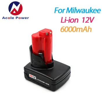 6000mAh 12V Li-ion Battery for Milwaukee M12 Power Tool Replacement Battery C12 XC 48-11-2440 48-11-2402 48-11-2411 48-11-2401
6000mAh 12V Li-ion Battery for Milwaukee M12 Power Tool Replacement Battery C12 XC 48-11-2440 48-11-2402 48-11-2411 48-11-2401