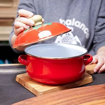 Hot 18cm 1.5L Tomato Enamel Soup Pot Stockpot Mini Saucepan Milk Egg Noodles Cooking Pan for Induction Cooker Gas Cooker
Hot 18cm 1.5L Tomato Enamel Soup Pot Stockpot Mini Saucepan Milk Egg Noodles Cooking Pan for Induction Cooker Gas Cooker