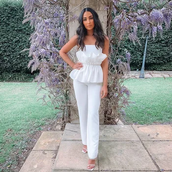 wholesale 2020 New 2 Piece Set White strapless Lotus leaf top&trousers sexy Two-piece suit celebrity party dress
wholesale 2020 New 2 Piece Set White strapless Lotus leaf top&trousers sexy Two-piece suit celebrity party dress