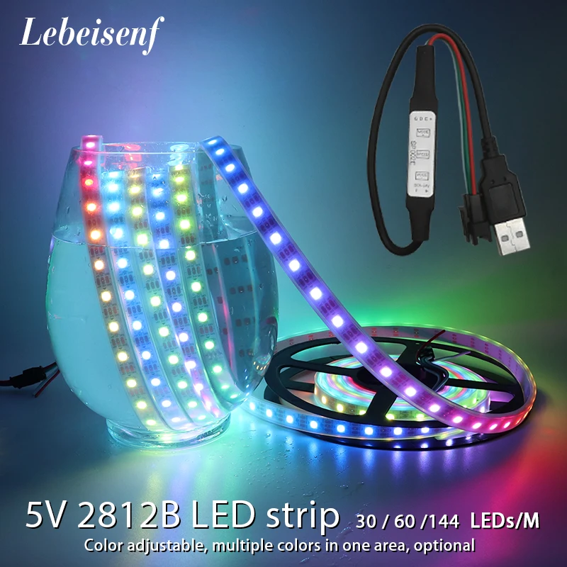 USB RGB WS2812B LED strip addressable pixel tape with USB controller for TV back under cabinet light DC5V 1m / 2m / 3m / 4m / 5m
USB RGB WS2812B LED strip addressable pixel tape with USB controller for TV back under cabinet light DC5V 1m / 2m / 3m / 4m / 5m