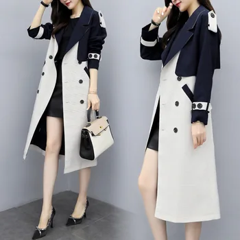 Women's Trench Coat Long Section Over The Knee 2019 Autumn Loaded Female Tops Color Matching Long-sleeved Trench Coat Women's
Women's Trench Coat Long Section Over The Knee 2019 Autumn Loaded Female Tops Color Matching Long-sleeved Trench Coat Women's