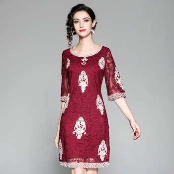 2019 Autumn Socialite Women's Wear Lace Mesh Flower Heavy Industry Embroidery Slim Dress
2019 Autumn Socialite Women's Wear Lace Mesh Flower Heavy Industry Embroidery Slim Dress