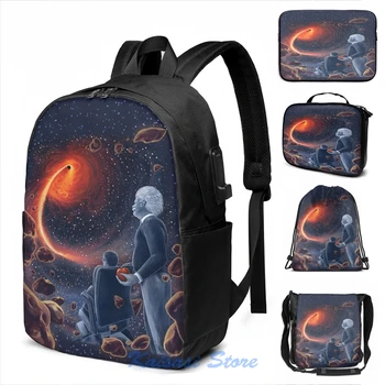 Ghosts in the Sky Einstein and Hawking USB Charge Backpack men School bags Women bag Travel laptop bag
Ghosts in the Sky Einstein and Hawking USB Charge Backpack men School bags Women bag Travel laptop bag