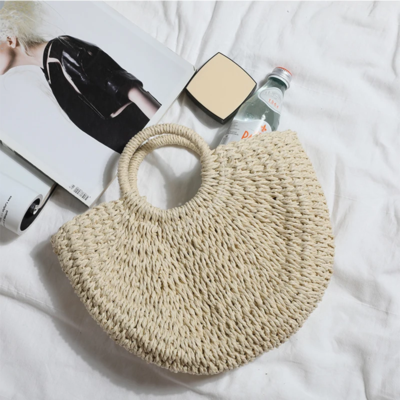 Summer Woven Beach Tote - Handcrafted Straw Shoulder Bag 63 H3e1805f635ef4306b2c5cc7c2d0a988ei