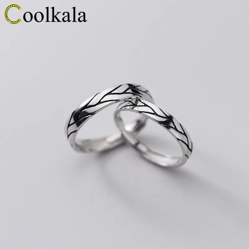 Coolkala серебряное простое Оригинальное модное кольцо с текстурой для пары|Кольца| |