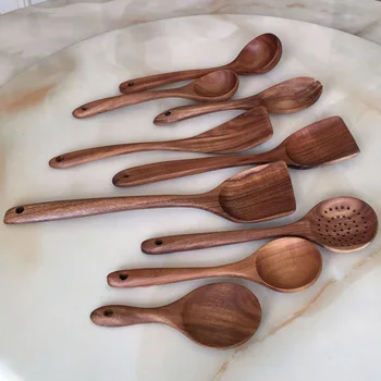 Natural Teak Wood Spoon Cooking Utensils Heat-resistant Nonstick Slotted Spoon Spatula Kitchen Lightweight Cookware Accessories
Natural Teak Wood Spoon Cooking Utensils Heat-resistant Nonstick Slotted Spoon Spatula Kitchen Lightweight Cookware Accessories