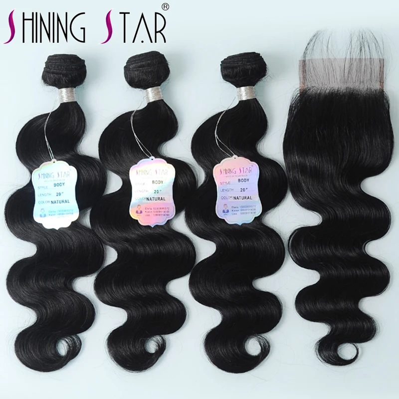 Shining Star Peruvian Human Hair Bundles with Closure Body Wave 3pcs Bundles with Closure Pre-Plucked with Baby Hair Remy Hair
Shining Star Peruvian Human Hair Bundles with Closure Body Wave 3pcs Bundles with Closure Pre-Plucked with Baby Hair Remy Hair