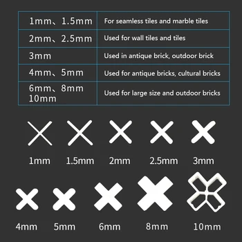 Ceramic Tiler Spacer Cross Plastic Tile Plumber Reuseable Leveling System 1.0mm/1.5mm/2mm/2.5mm/3mm/4mm/5mm/8m/10mm Construction
Ceramic Tiler Spacer Cross Plastic Tile Plumber Reuseable Leveling System 1.0mm/1.5mm/2mm/2.5mm/3mm/4mm/5mm/8m/10mm Construction
