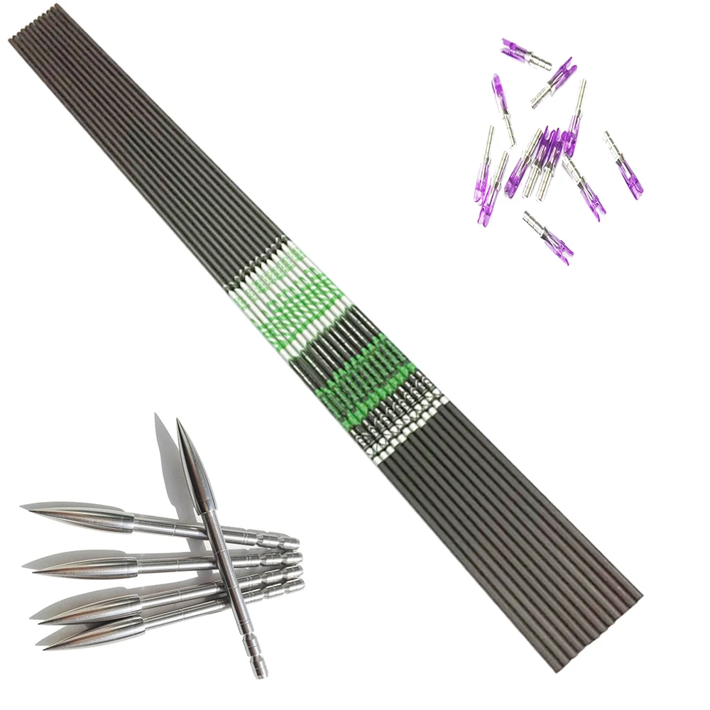 12pcs Archery spine800 900 carbon arrow shaftS ID.166" +12pcs pin nock+12pcs Stainless steel target point for DIY shooting
12pcs Archery spine800 900 carbon arrow shaftS ID.166" +12pcs pin nock+12pcs Stainless steel target point for DIY shooting