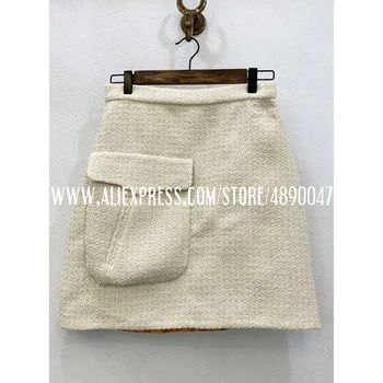 High Quality Pure Color Skirt Women's Elegant Tweed Skirt 2020 New High waist mini skirt
High Quality Pure Color Skirt Women's Elegant Tweed Skirt 2020 New High waist mini skirt