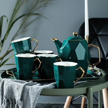 Nordic Phnom Penh Green Diamond Pattern Ceramic Coffee Tea Set Hotel Household Bone China Coffee Pot Cup Coffee Set Water Bottle
Nordic Phnom Penh Green Diamond Pattern Ceramic Coffee Tea Set Hotel Household Bone China Coffee Pot Cup Coffee Set Water Bottle