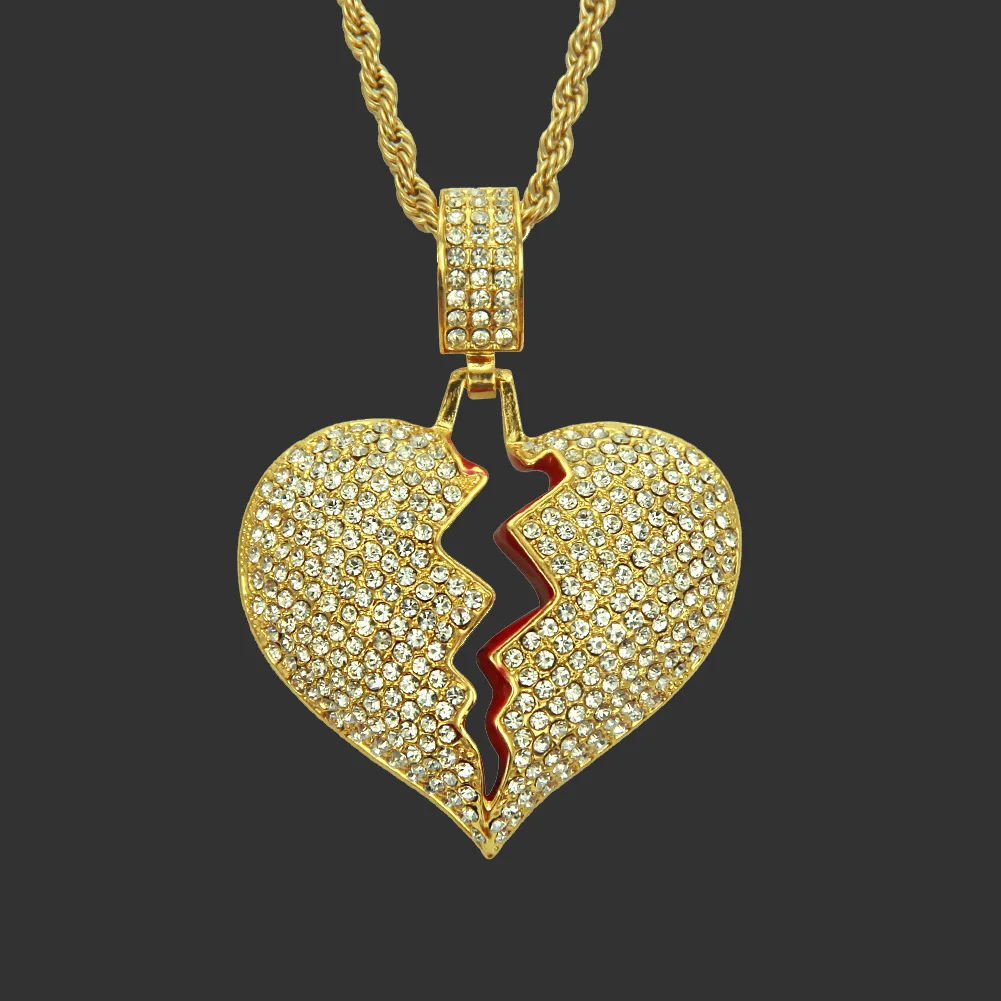 Europe And America Popular Hip Hop Men Broken Heart Alloy Pendant Necklace Outbound Hot Selling Necklace
Europe And America Popular Hip Hop Men Broken Heart Alloy Pendant Necklace Outbound Hot Selling Necklace