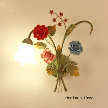 Mediterranean Pastoral Flower Wall Lights Living Room Corridor Bedside Lights Country Rose Glass Wall Lights
Mediterranean Pastoral Flower Wall Lights Living Room Corridor Bedside Lights Country Rose Glass Wall Lights