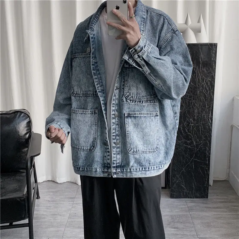 Blue Casual Denim Jacket Men's Fashion Retro Multi-pocket Tooling Denim Jackets Mens Streetwear Loose Hip Hop Bomber Jacket Men
Blue Casual Denim Jacket Men's Fashion Retro Multi-pocket Tooling Denim Jackets Mens Streetwear Loose Hip Hop Bomber Jacket Men