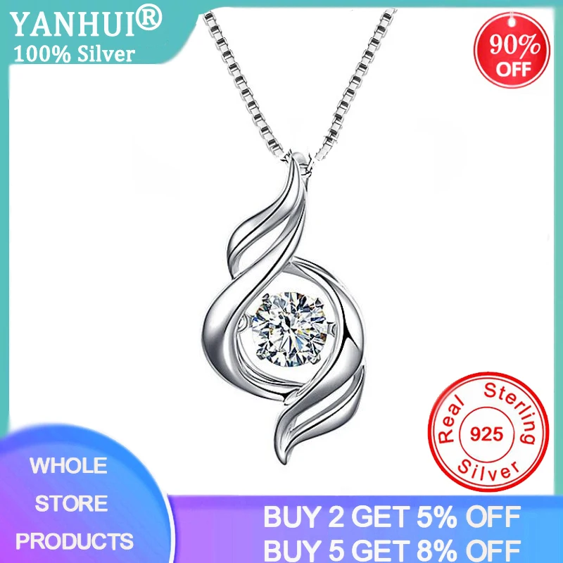 YANHUI Cute Geometric Round Small Lab Diamond Pendant Necklace Women Silver 925 Choker Necklace Engagement Jewelry Gift DZ151 YANHUI Cute Geometric Round Small Lab Diamond Pendant Necklace Women Silver 925 Choker Necklace Engagement Jewelry Gift DZ151