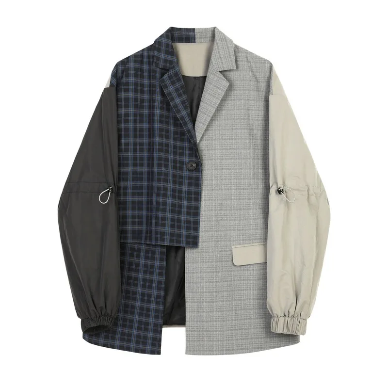 2020 Autumn New Plaid Stitching Fashion Suit Women's Non-Mainstream Design Irregular Stitching Sleeves High Coat
2020 Autumn New Plaid Stitching Fashion Suit Women's Non-Mainstream Design Irregular Stitching Sleeves High Coat
