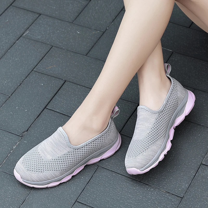 STS Women Shoes Breathe Lady Flat Summer ladys Sneaker Basket Super Light Breathable Shoes Female Mesh Sneaker Femmes Flat Shoes