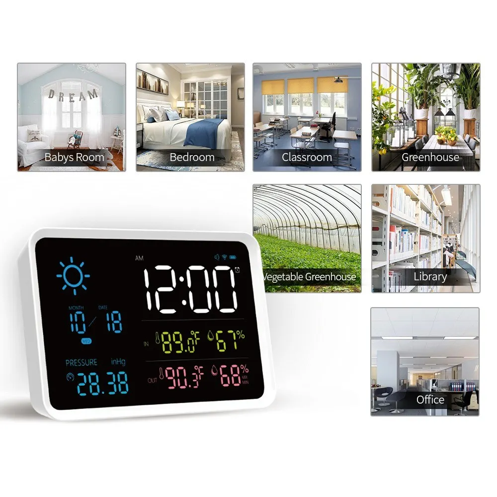 Temperature and Humidity Meter Indoor and Outdoor Thermometer Alarm Clock Weather Forecast Station Temperature Monitor
Temperature and Humidity Meter Indoor and Outdoor Thermometer Alarm Clock Weather Forecast Station Temperature Monitor