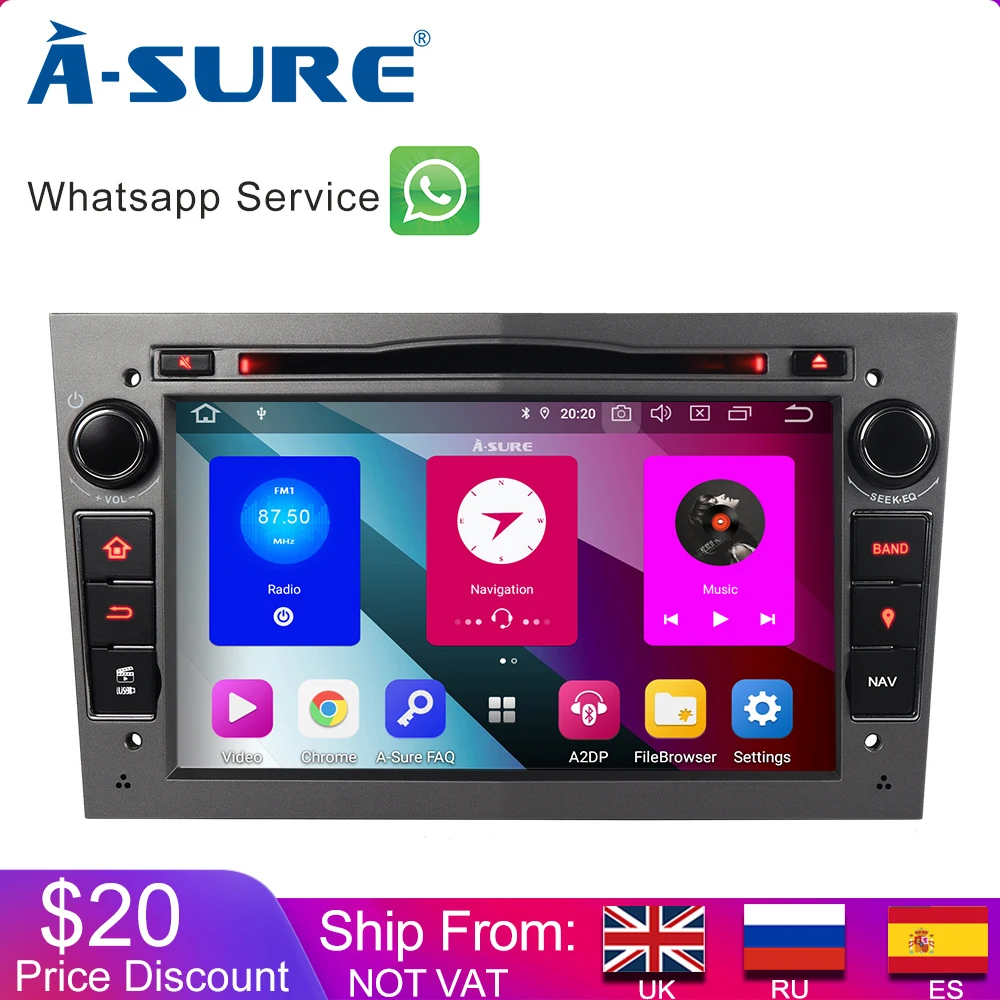 A Sure 7 'ƈ Din 8 ядер 4 Гб RAM Android 9 0 автомобильное радио GPS Sat nav DVD НАВИГАЦИЯ для Vauxhall
